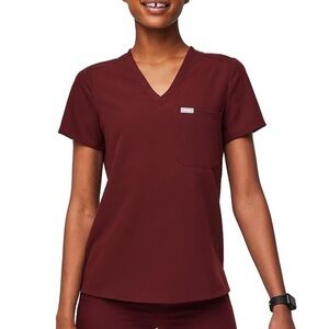 Women's Burgundy Figs Catarina Scrub Top and Zamora Jogger Pant - set